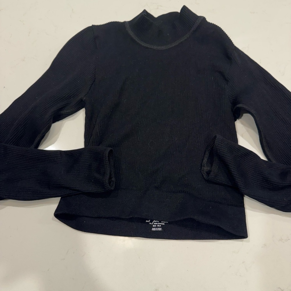 Urban Outfitters Black Cropped Turtleneck Shirt